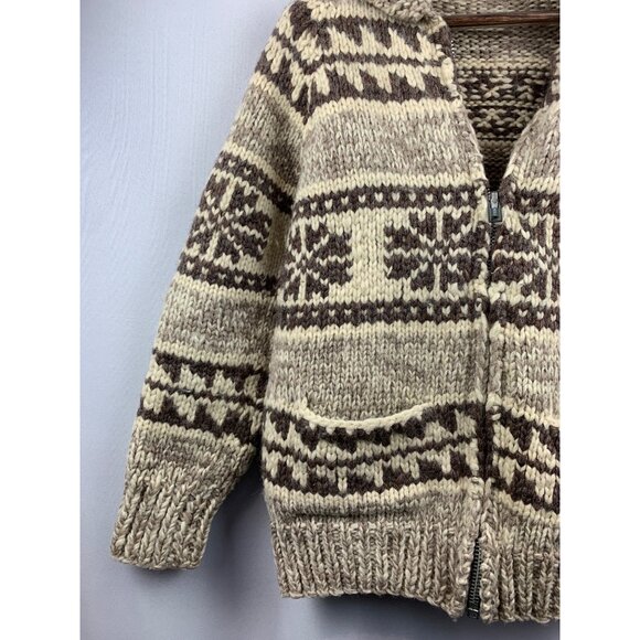 Women’s TUAK Pattern Beige Wool Sweater Size M-L - Picture 5 of 11